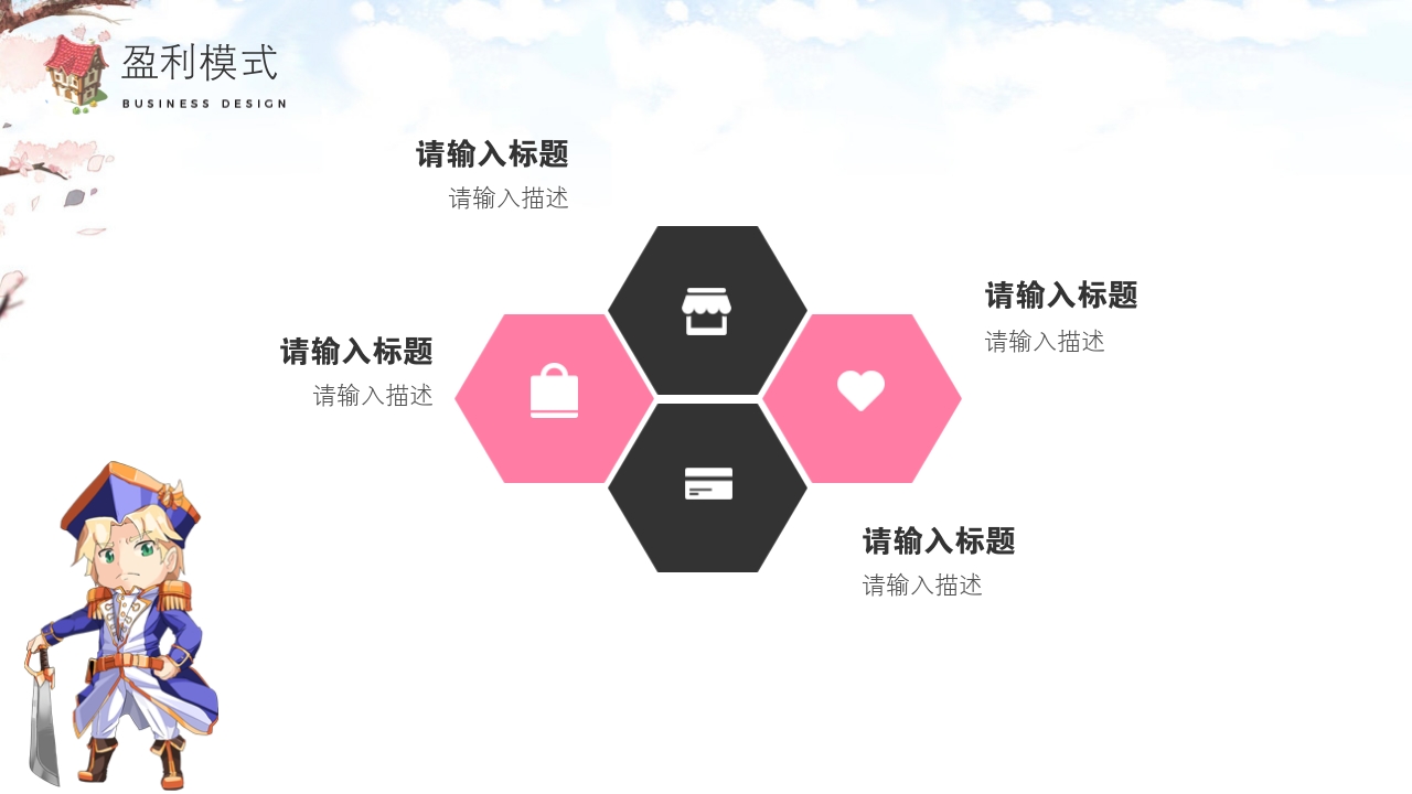 二次元动漫游戏社交平台APP创业项目商业计划书PPT模版 -盈利模式