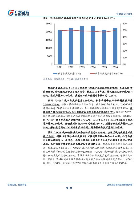 钢铁行业市场研究报告：环保高压下的钢铁专题二：钢铁VS焦炭：盈利景气度有望持续、看好钢铁行业投资机会，焦炭自供比例越高成本控制能力越强-20170901-undefined